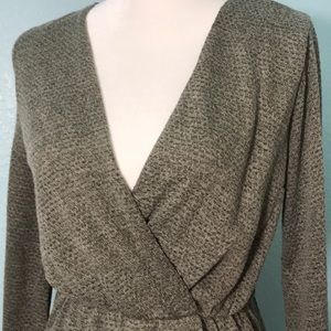 ILLA ILLA  Wrap dress, crochet cuffs, NWOT